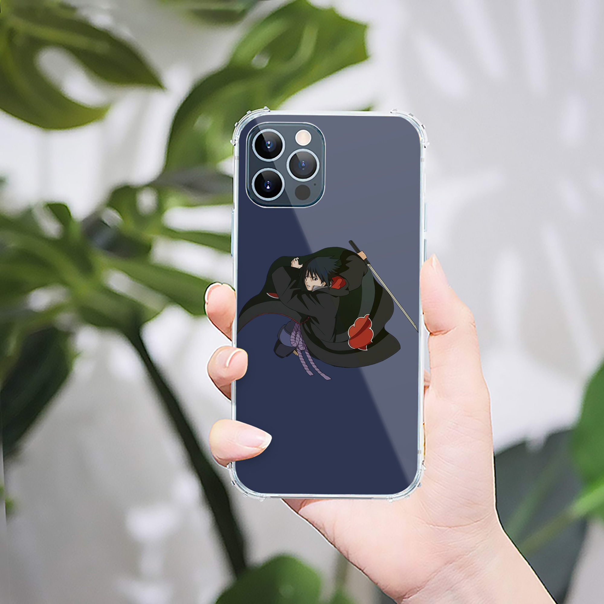 （画像用） NARUTO -ナルト- うちは サスケ Uchiha Sasuke 【iPhone 12シリーズ対応】透明スマホケース（クリアソフトケース）